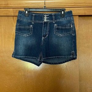 Angels dark wash denim mini jean shorts size 10